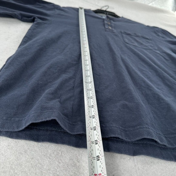 Duluth Trading Company Blue Long Sleeve Cotton Henley Shirt Mens Medium‎ - Picture 8 of 9